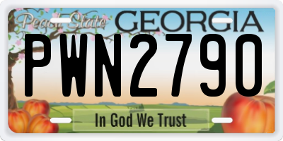 GA license plate PWN2790