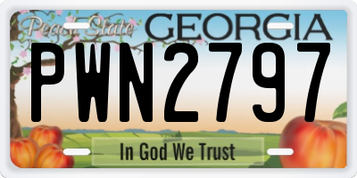 GA license plate PWN2797