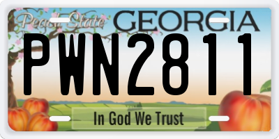 GA license plate PWN2811