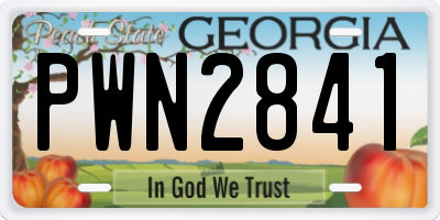 GA license plate PWN2841