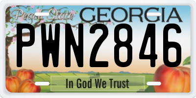 GA license plate PWN2846