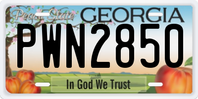 GA license plate PWN2850