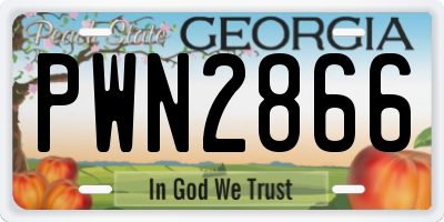 GA license plate PWN2866