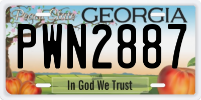 GA license plate PWN2887