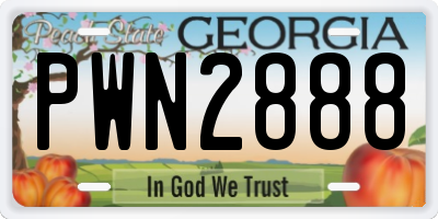 GA license plate PWN2888