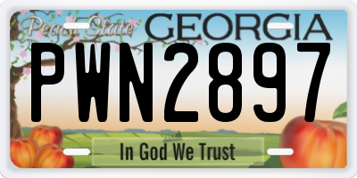 GA license plate PWN2897