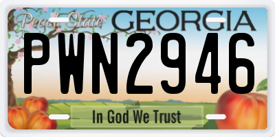 GA license plate PWN2946