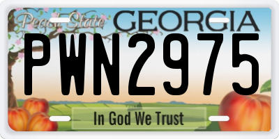 GA license plate PWN2975