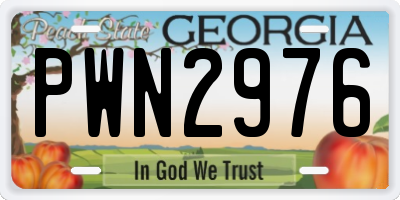 GA license plate PWN2976