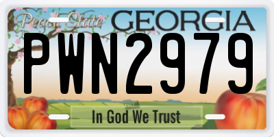 GA license plate PWN2979