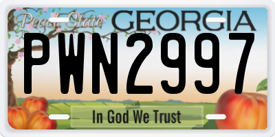 GA license plate PWN2997