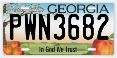 GA license plate PWN3682