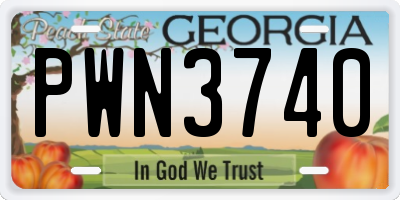 GA license plate PWN3740
