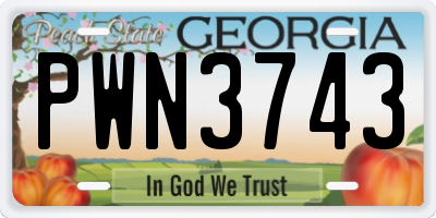 GA license plate PWN3743