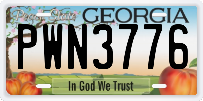 GA license plate PWN3776
