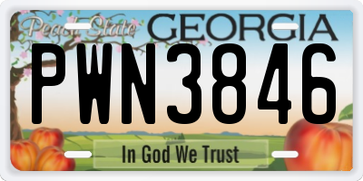 GA license plate PWN3846
