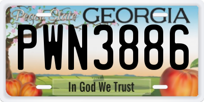 GA license plate PWN3886