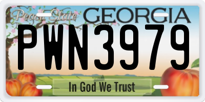 GA license plate PWN3979