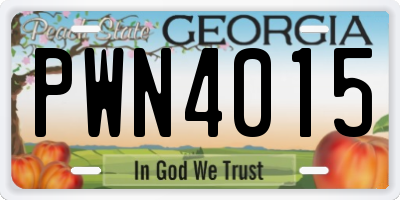 GA license plate PWN4015
