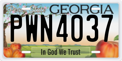 GA license plate PWN4037