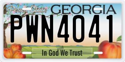 GA license plate PWN4041