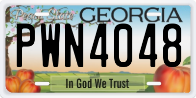 GA license plate PWN4048