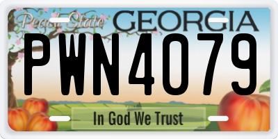 GA license plate PWN4079