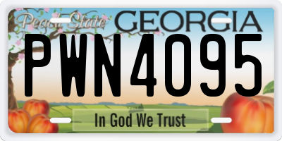 GA license plate PWN4095