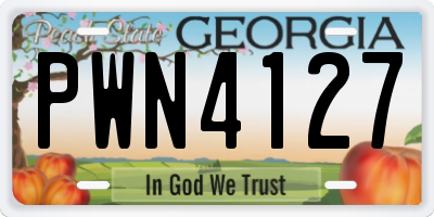 GA license plate PWN4127