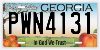 GA license plate PWN4131