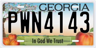 GA license plate PWN4143