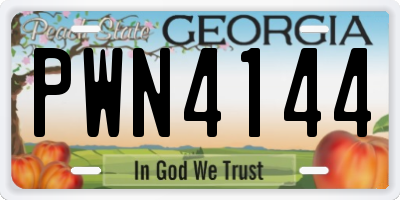 GA license plate PWN4144