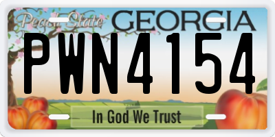 GA license plate PWN4154