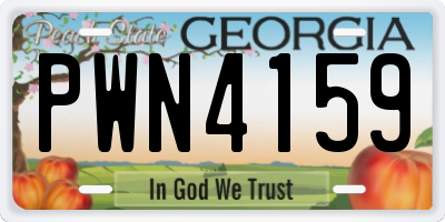 GA license plate PWN4159