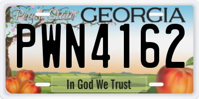 GA license plate PWN4162