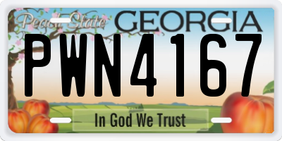 GA license plate PWN4167