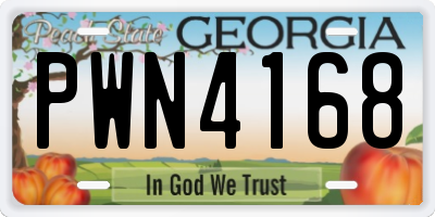 GA license plate PWN4168
