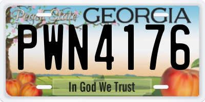 GA license plate PWN4176