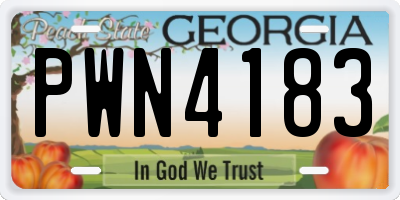 GA license plate PWN4183