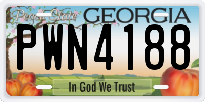 GA license plate PWN4188