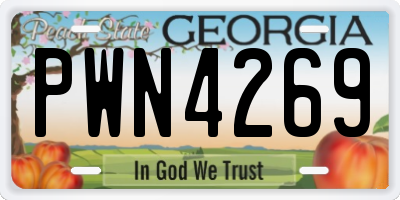 GA license plate PWN4269