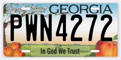 GA license plate PWN4272