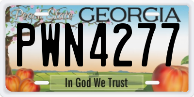 GA license plate PWN4277