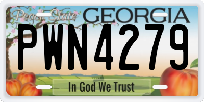 GA license plate PWN4279