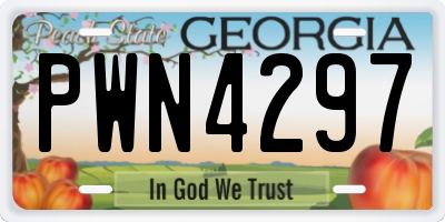 GA license plate PWN4297