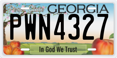 GA license plate PWN4327