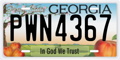 GA license plate PWN4367