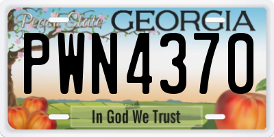 GA license plate PWN4370