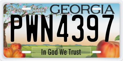 GA license plate PWN4397