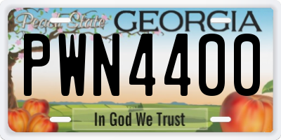 GA license plate PWN4400